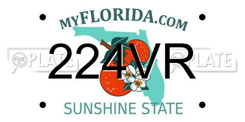224VR Florida License Plate