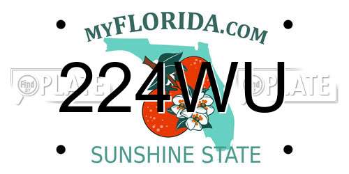 224WU Florida License Plate