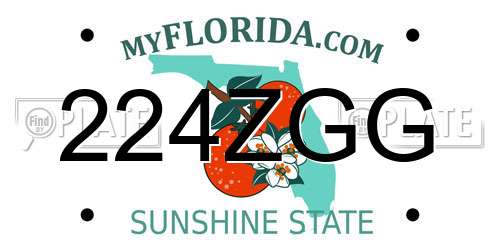 224ZGG Florida License Plate