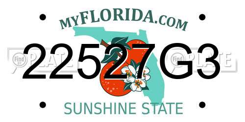 22527G3 Florida License Plate
