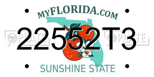 22552T3 Florida License Plate
