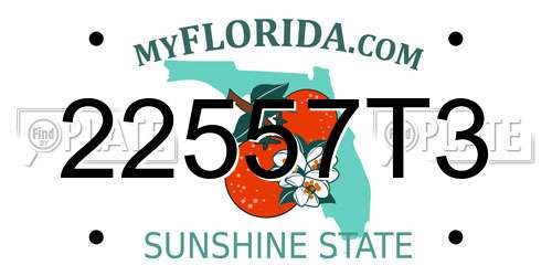 22557T3 Florida License Plate