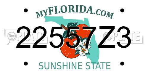 22557Z3 Florida License Plate