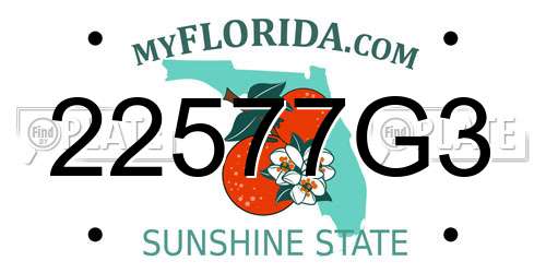 22577G3 Florida License Plate