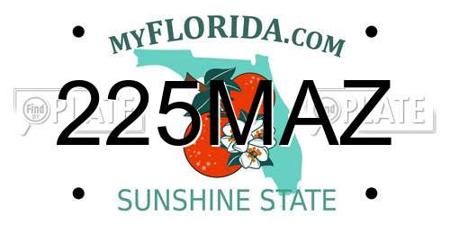 225MAZ Florida License Plate
