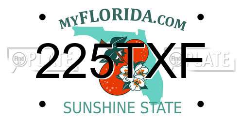 225TXF Florida License Plate