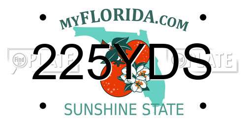 225YDS Florida License Plate
