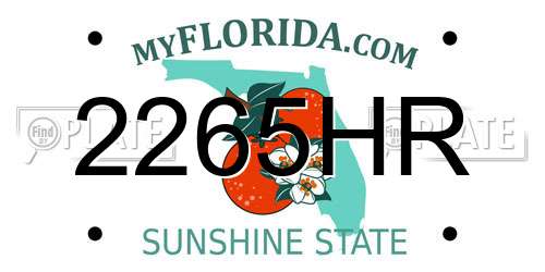2265HR Florida License Plate