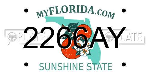 2266AY Florida License Plate