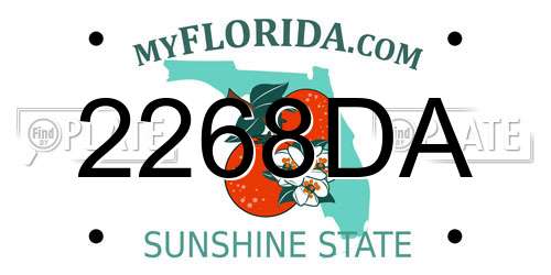 2268DA Florida License Plate