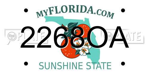 2268OA Florida License Plate