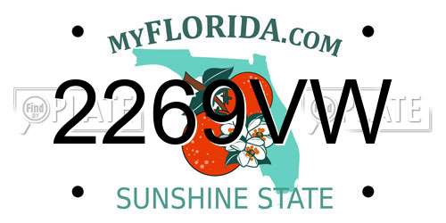 2269VW Florida License Plate