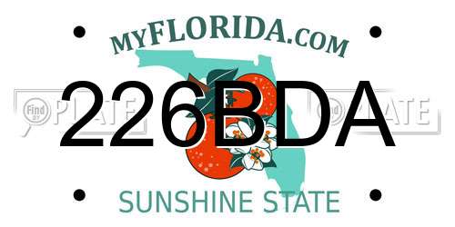 226BDA Florida License Plate