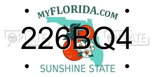 226BQ4 Florida License Plate