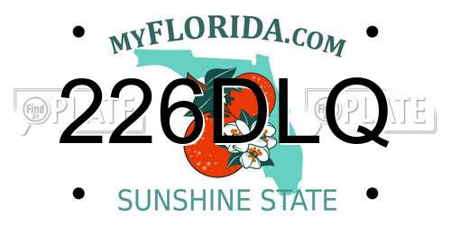 226DLQ Florida License Plate