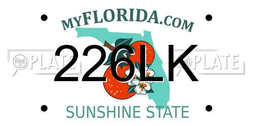 226LK Florida License Plate