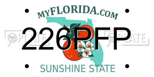 226PFP Florida License Plate