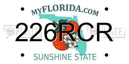 226RCR Florida License Plate
