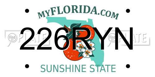 226RYN Florida License Plate