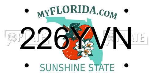 226YVN Florida License Plate