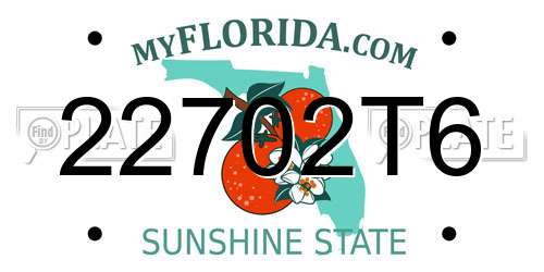 22702T6 Florida License Plate