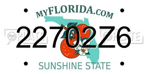 22702Z6 Florida License Plate