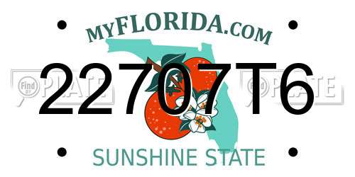 22707T6 Florida License Plate