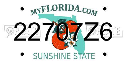 22707Z6 Florida License Plate