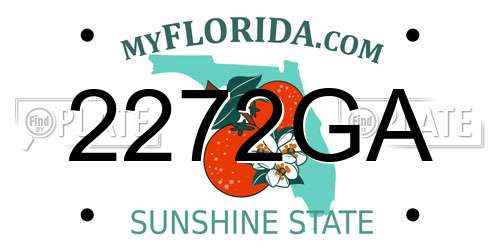2272GA Florida License Plate