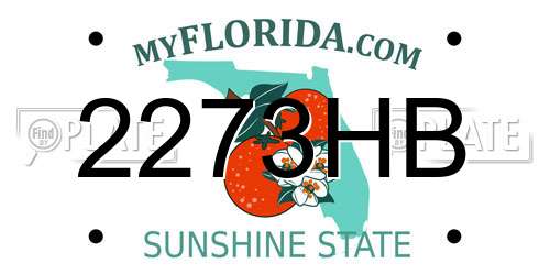 2273HB Florida License Plate
