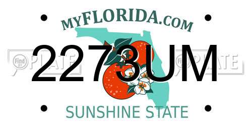 2273UM Florida License Plate
