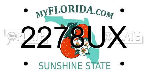 2278UX Florida License Plate
