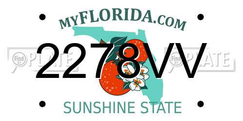 2278VV Florida License Plate