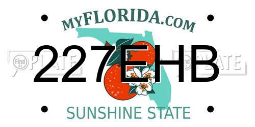 227EHB Florida License Plate