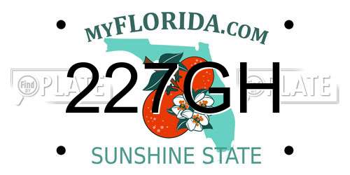 227GH Florida License Plate