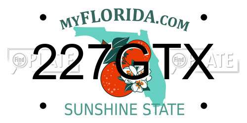 227GTX Florida License Plate