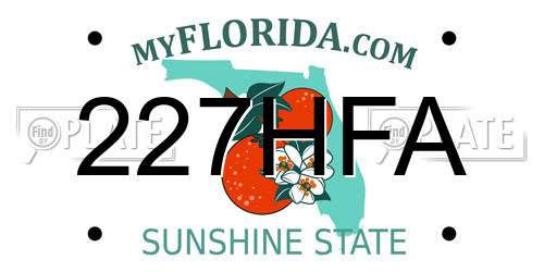 227HFA Florida License Plate
