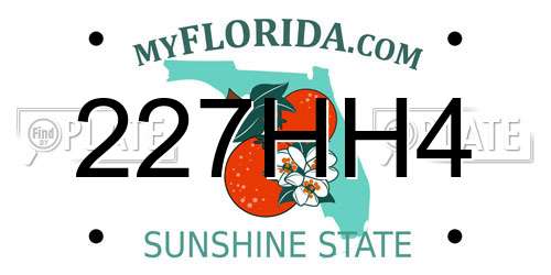 227HH4 Florida License Plate