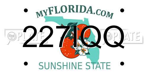 227IQQ Florida License Plate