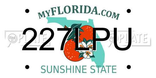 227LPU Florida License Plate