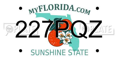 227PQZ Florida License Plate