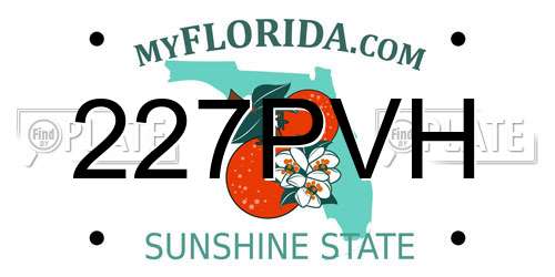 227PVH Florida License Plate
