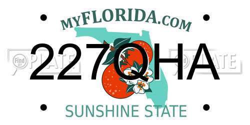 227QHA Florida License Plate
