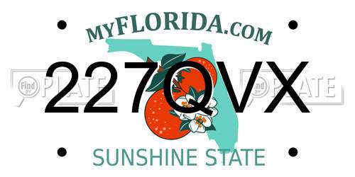 227QVX Florida License Plate