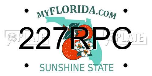 227RPC Florida License Plate