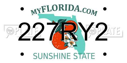 227RY2 Florida License Plate