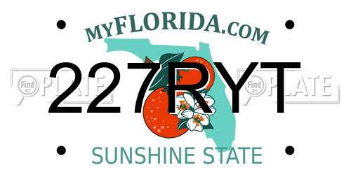 227RYT Florida License Plate