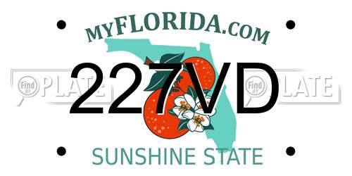 227VD Florida License Plate