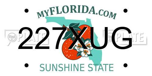 227XUG Florida License Plate