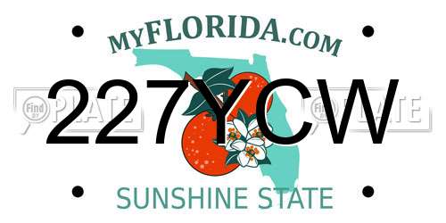 227YCW Florida License Plate